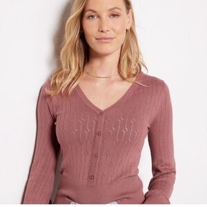 Design History V-Neck Cardigan - Mauve